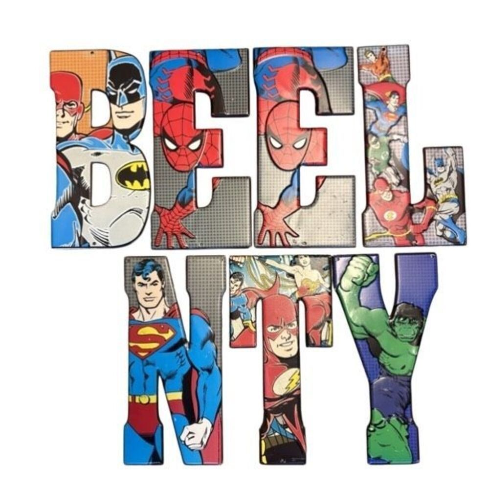 7 Metal Open Road Brands 10” Comic Book Super Hero Letters